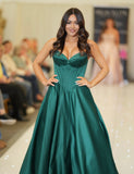Vala satin prom dress ballgown by Tiffanys in royal, green, red, baby blue