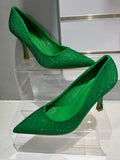 Sparkle feet Emerald green diamante court shoes, stilettos