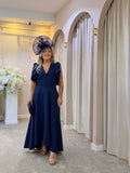 Kevan Jon Serena skater fit and flare dress in navy