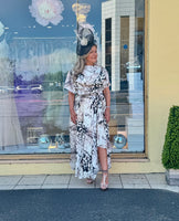 Kevan Jon Denver drape dress in nude print