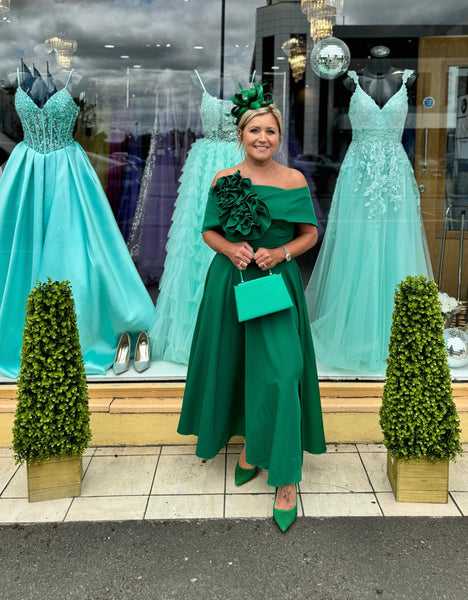 Kevan Jon Kyoto skater flare dress in Kelly green