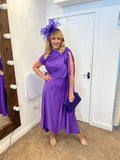 Kevan Jon Didi drape dress in violet purple