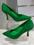 Sparkle feet Emerald green diamante court shoes, stilettos
