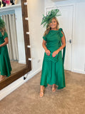 Kevan Jon Didi drape dress in Kelly green