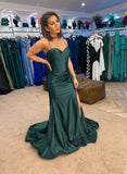 Sylvie satin fishtail formal gown, prom dress red, royal, green, black