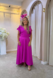 Kevan Jon Serena skater fit and flare dress in bright pink