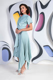 Kevan Jon Mila pleat dress in dusty blue