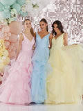 Artemis by Tiffany’s tulle prom dress in baby blue, lemon, pink