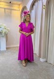 Kevan Jon Serena skater fit and flare dress in bright pink