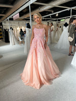 Claudia tulle bardot  ballgown prom dress 2 colours blush pink and baby blue