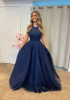 Tiffany’s navy lace and tulle ballgown ONE OFF SALE DRESS size 4