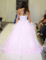 Yana tulle layered Ballgown prom dress by Tiffanys baby pink, baby blue, black