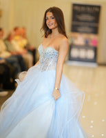 Yana tulle layered Ballgown prom dress by Tiffanys baby pink, baby blue, black