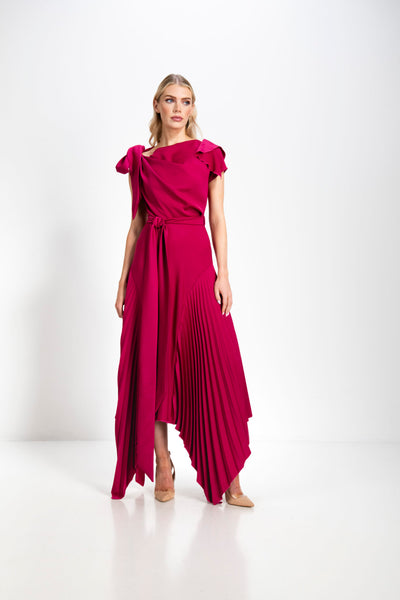 Kevan Jon Emilia pleat dress dusky rose