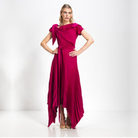 Kevan Jon Emilia pleat dress dusky rose