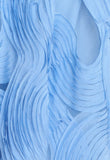 Eliza Bardot skater scuba and chiffon midi dress in powder blue