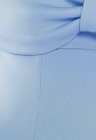 Bonita Bow Bardot skater midi dress in baby blue