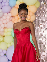 Vala satin prom dress ballgown by Tiffanys in royal, green, red, baby blue