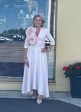 Kevan Jon Betty B skater flare dress in Ice Pink