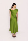 Carla Ruiz lime satin midi occasion dress 53035