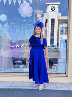 Kevan Jon Kyoto skater flare dress in cobalt blue