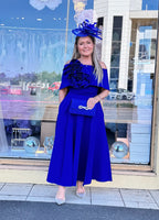 Kevan Jon Kyoto skater flare dress in cobalt blue