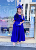 Kevan Jon Kyoto skater flare dress in cobalt blue
