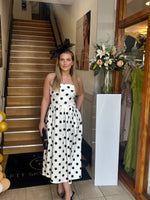 Danni strapless polka dot skater dress