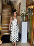 Danni strapless polka dot skater dress