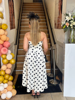 Danni strapless polka dot skater dress
