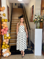 Danni strapless polka dot skater dress
