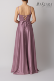 Mascara MC18511 satin A line prom formal dress in Amethyst