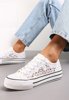 White lace platform sneakers trainers