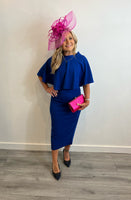 Callie two piece dress and cape in royal blue