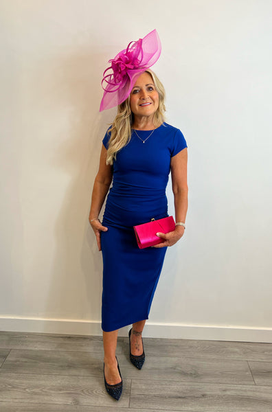 Callie two piece dress and cape in royal blue Deja Elite Boutique Callie two piece dress and cape in royal blue Deja Elite Boutique