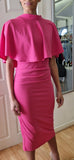 Callie two piece dress and cape in fuchsia pink