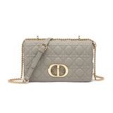 Quilted Cross body hand bag with gold chain - 5 colours