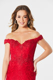 Angela red fishtail prom dress by Tiffanys