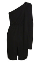 Carmen black one shoulder midi dress - one size fits 8-12