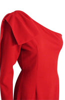 Carmen red one shoulder midi dress - one size fits 8-12