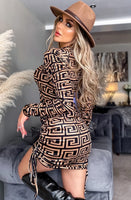 Rianne geometric pattern velvet dress - one size fits uk 8-12