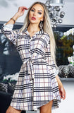 Sade checked detail shirt dress - one size fits 8-12