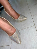 Champagne gold diamanté stiletto heels