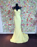 Pia Michi 11265 lemon fishtail prom dress size 6 - ex sample sale