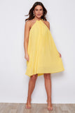 Natalie lemon pleated shift dress