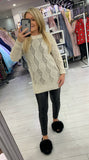 Cable and pearl knit jumper - 2 colours - one size