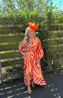 Colour pop wrap midi dress with side split - wedding guest, races, ladies day dress