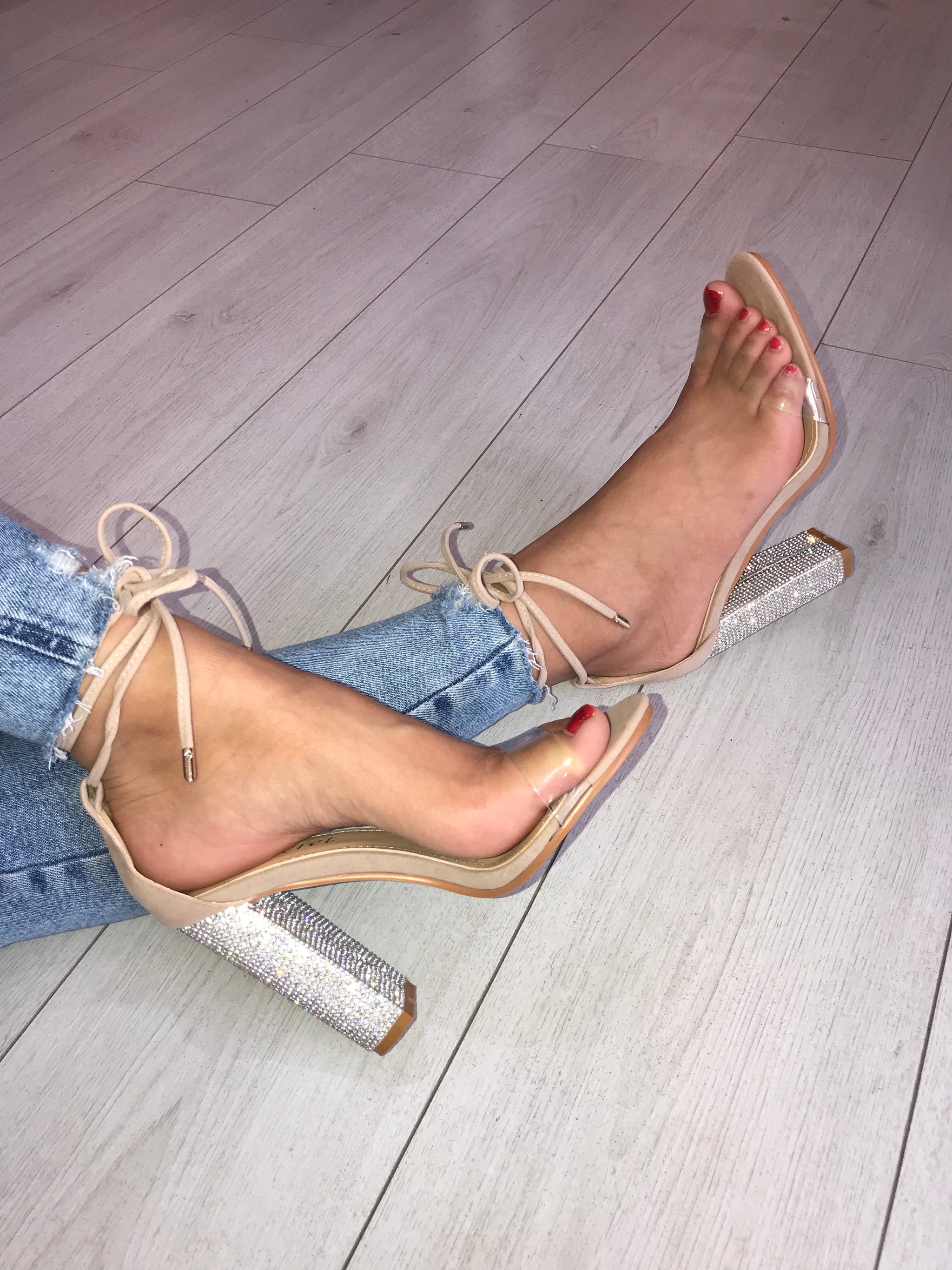 Perspex nude heels online