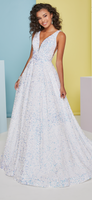 Snowdonia white iridescent sequin ballgown, prom dress, wedding dress