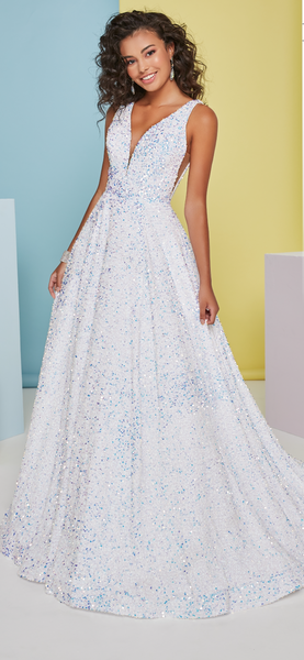Snowdonia white iridescent sequin ballgown, prom dress, wedding dress – Deja Elite Boutique Snowdonia white iridescent sequin ballgown, prom dress, wedding dress – Deja Elite Boutique